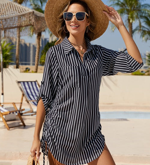 Megan | Camisa de Praia Leve com Cintura Ajustável