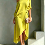 Camila Vestido Assimétrico Amarelo