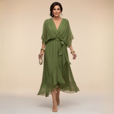 Monica - Vestido em Chiffon com Decote em V