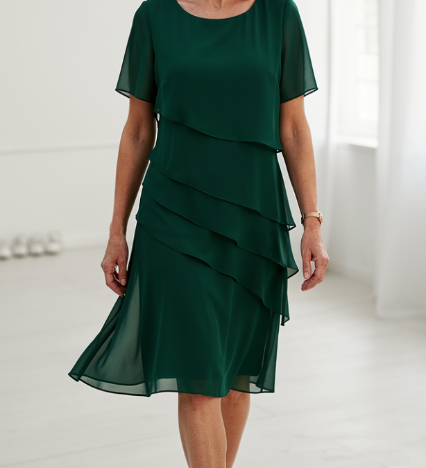 Juliette – Vestido Elegante Fluido com Folhos