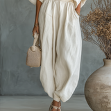 Linen Off-Shoulder Set with Pants