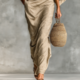Cotton and Linen Set with Skirt