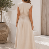 "Anna" Twisted-Waist Maxi Dress