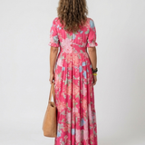 Ana - Vestido midi com padrão floral