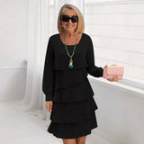 Madeleine – Vestido Elegante Fluido com Folhos