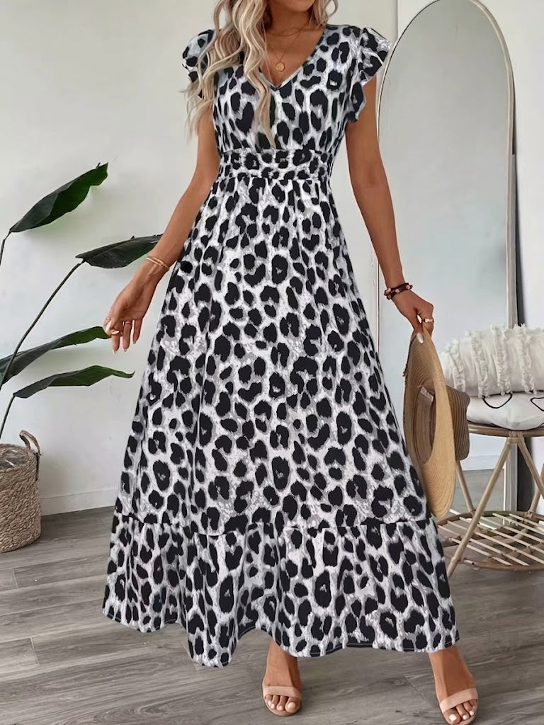 Candela – Vestido maxi barroco com decote em V