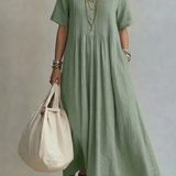 Noor Vestido Plissado Verde