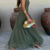 Sofia - Pleated One-Shoulder Long Summer Dress