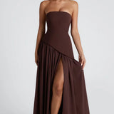 Joana - Maxi Dress with Scarf Detail and High Slit