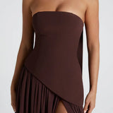 Joana - Maxi Dress with Scarf Detail and High Slit