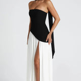 Joana - Maxi Dress with Scarf Detail and High Slit