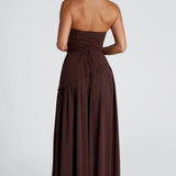Joana - Maxi Dress with Scarf Detail and High Slit