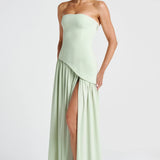 Joana - Maxi Dress with Scarf Detail and High Slit