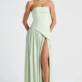 Joana - Maxi Dress with Scarf Detail and High Slit