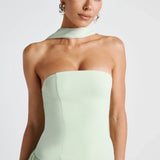Joana - Maxi Dress with Scarf Detail and High Slit